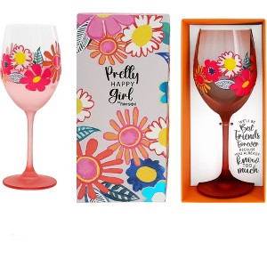 Pavilion Gift Company - Best Friends - Gift Boxed 18 oz Wine Glass - Drinkware - 1 of 4