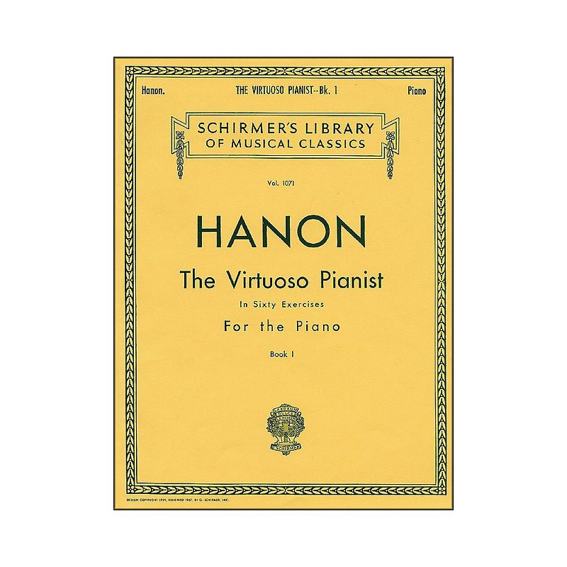 G. Schirmer Hanon Virtuoso Pianist Book 1 60 Exercises Nos 1-20 By Hanon, 1 of 2