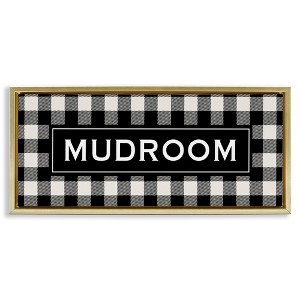 Stupell Industries Mudroom Classic New England Plaid Black Framed Floater Canvas Wall Art - 1 of 4