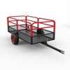 Tow Behind Steel Dump Cart, 1600 lbs 22 Cubic Feet Heavy Duty Yard Garden Trailer with Removable Sides & All Terrain Tires, Fits Lawn Mower, Tractor - 4 of 4