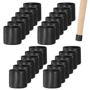 Unique Bargains Non-Slip PVC Chair Leg Caps Floor Protectors for Folding Chairs Black - 1 of 4
