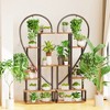 6 Tier Metal Plant Stand:2 Pack Industrial Half Heart-Shaped Plant Holder Multiple Metal Flower Pots Display Shelf with Hooks for Home Garden - 4 of 4