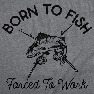 Мужские футболки Crazy Dog T-Shirts, Inc. Mens Funny T Shirts Born to Fish Forced to Work Sarcastic Fishing Graphic Novelty Tee for Men - Crazy Dog Men's T Shirt For Fishers Dark Grey XXL — фото 2