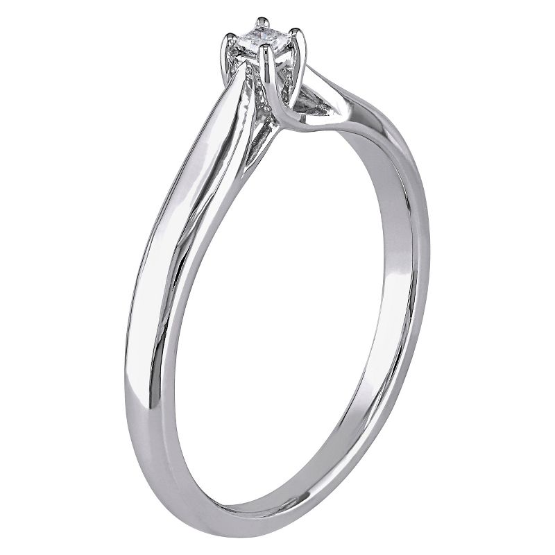 0.05 CT. T.W. Princess Cut Diamond Solitaire Ring in Sterling Silver (GH) (I3), 3 of 7
