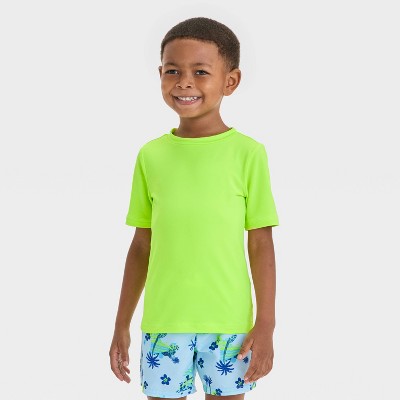 Toddler Boys' Short Sleeve Rash Guard Top - Cat & Jack™ Lime Green 3T