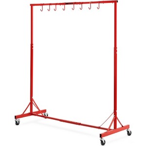 VEVOR Painting Rack,1500 -2000 mm Adjustable Height,66 lbs Capacity Automotive Paint Rack Stand,8 Hooks Painting Drying Rack with 4 Swiveling Wheels - 1 of 4