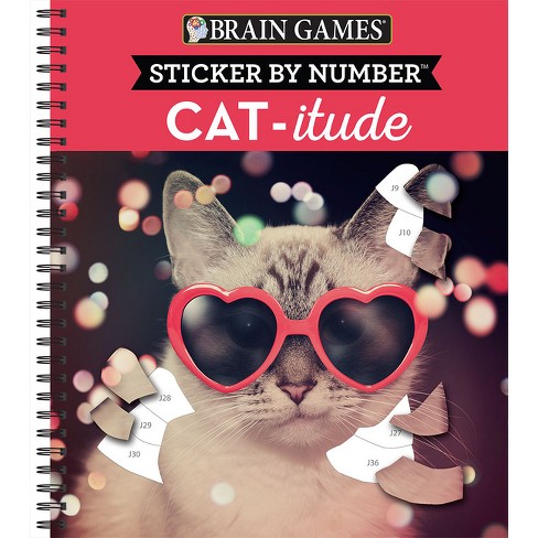 Brain Games - Sticker By Number: Cat-itude - By Publications International  Ltd & Brain Games & New Seasons (spiral Bound) : Target