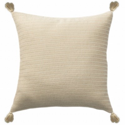 18" X 18"  And Ivory 100% Cotton Striped Zippered Pillow