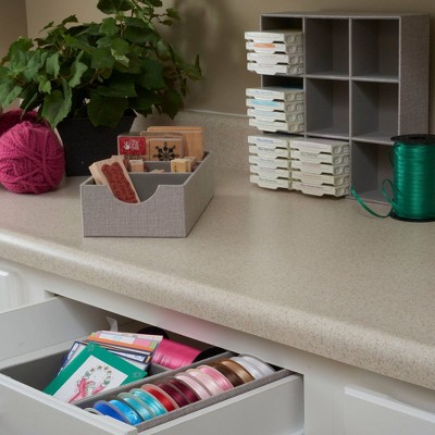 Silver Narrow Cardboard and Polyester Drawer Organizer