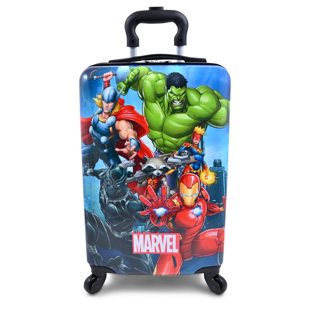 Photos - Travel Accessory MARVEL Hardside Carry On Spinner Suitcase - Black blue 