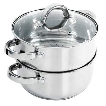 Kuhn Rikon 4th Burner Pot with Glass Lid and Steam basket 12 cup