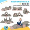 Runesay Pink+Gray 12 Pieces Modular Kids Play Couch, Convertible Foam Floor Cushions - 3 of 4