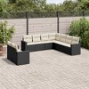 vidaXL Garden Sofa Set Black PE Rattan Large Adjustable Feet - 2 of 4