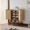 AZL1 Life Concept Shoe Rack 5 Tier Wooden Shoe Cabinet with Rattan Doors Open Shelves Natural for Entryway Hallway Bedroom, Brown, 37.2"*16.7"*7.3" - 2 of 4