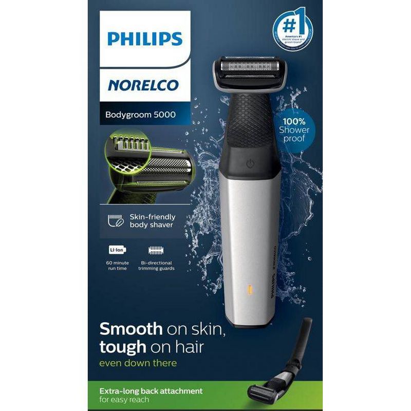Philips Norelco Bodygroom Series 5000 Men&#39;s Rechargeable Trimmer with Back Attachment - BG5025/40, 3 of 15