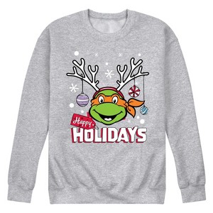 Men's - Teenage Mutant Ninja Turtles - Happy Holidays Graphic Fleece Sweatshirt - 1 of 4