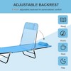 Folding Chaise Lounge Chair, Pool Sun Tanning Chair, Outdoor Lounge Chair with Reclining Back, Breathable Mesh Seat, Headrest for Beach, Patio - 4 of 4