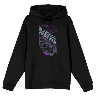 Marvel Universe Black Panther Men's Black Graphic Hoodie