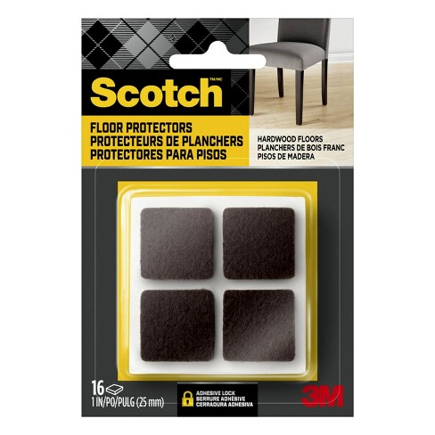 Scotch 16pc 1 Square Felt Pads Brown : Target