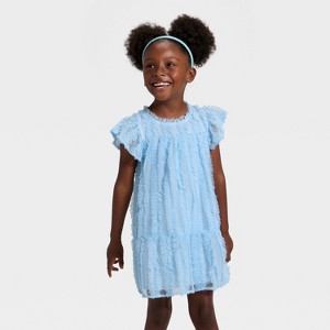 Toddler Girls' Velour Dress - Cat & Jack™ Light Blue - 1 of 3