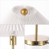 JONATHAN Y Freida 21.25" Glam Metal Column (Includes LED Light Bulb) Table Lamp with USB Charging Port and Pleated Shade: ETL Listed, Cotton Shade - 3 of 4