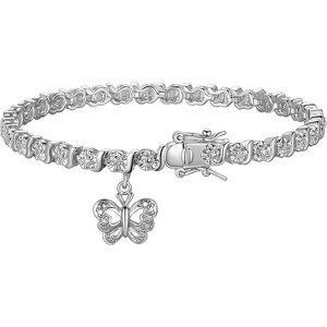 Silver Diamond Accent Tennis Bracelets Bracelets with Accent S-Link Chain - 1 of 4