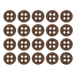 Unique Bargains Wooden DIY Craft Clothing 4 Holes Sewing Buttons 100 Pcs - 1 of 4