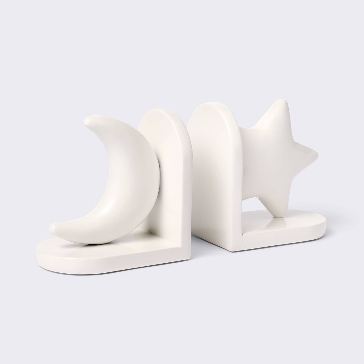 Star and Moon Decorative Bookend - White - Cloud Island™