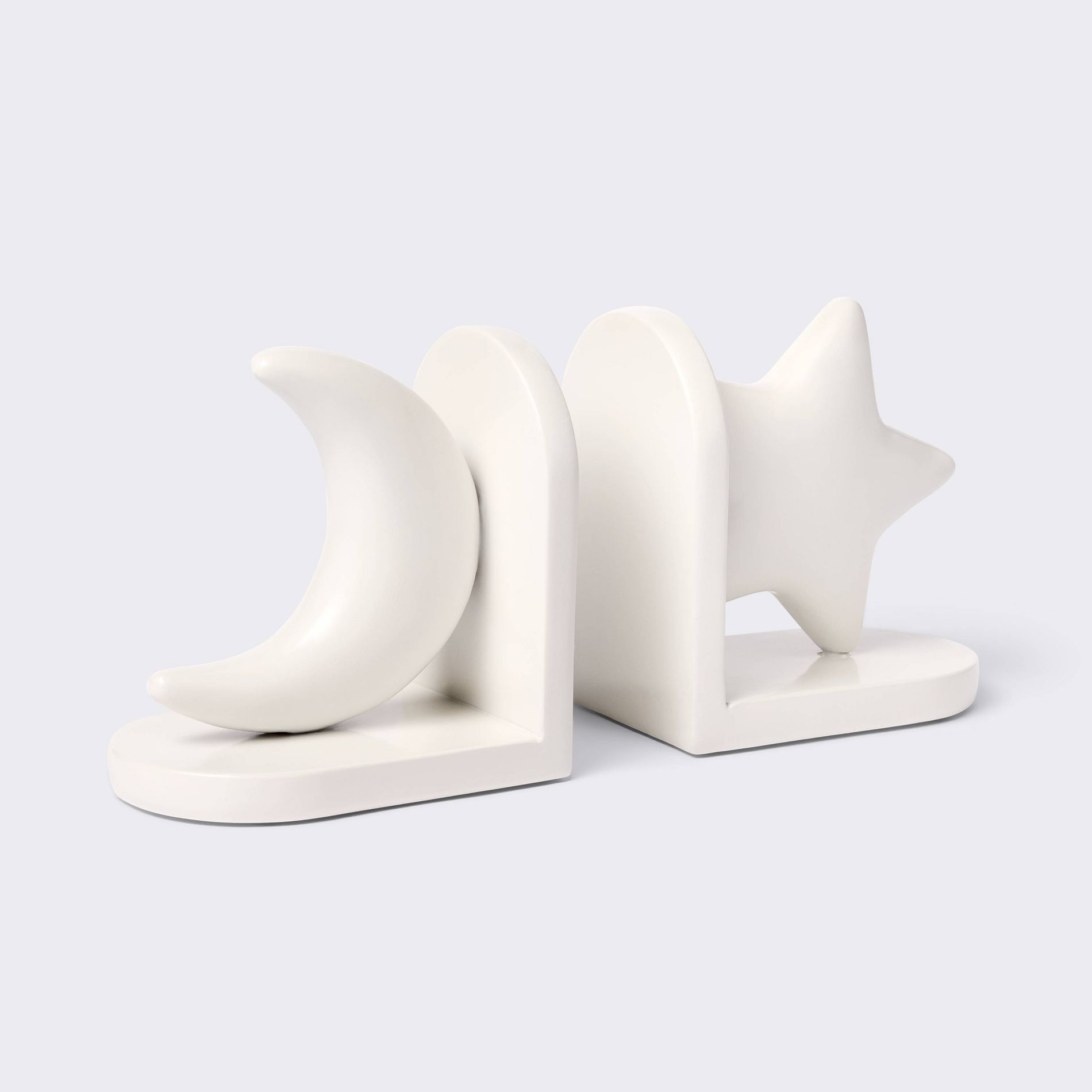 Star and Moon Decorative Bookend - White - Cloud Island™