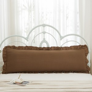 Reversible Pillow Cover – Soft Shabby Chic Ruffled Pillowcases, Wrinkle Resistant, Envelope Closure, Queen/King/Body - 1 of 4