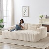 KWPZQEB 87" Sectional Lounge Chaise, Cloud Plush Loveseat, Corduroy Upholstered Boneless Sofa Bed with Deep Seat & 2 Pillows, No Assembly Required - 3 of 4
