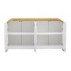 GlasFlength Decorative Storage Cabinets, Wood Frame, with Drawer, Grooved Sliding, Flexible movement, White, 59.8"*15.7"*32.9" - 3 of 3