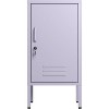 Metal Locker End Table, Single Door Nightstand with 2 Adjustable Shelves, Modern Bedside Side Cabinet for Bedroom, Living Room, Office - 2 of 4