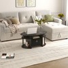 HOMLUX Modern Oval Coffee Table with Side Shelves and Fabric Storage Bin for Living Room - 3 of 4
