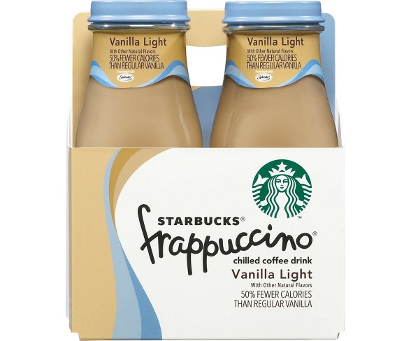 Starbucks Frappuccino Vanilla Light Chilled Coffee Drink - 4pk/9.5 fl ...