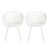 Christopher Knight Home Ari Patio Modern Mykonos Polypropylene Dining Chair With Cutout Design Backrest (Set of 2) - 2 of 4