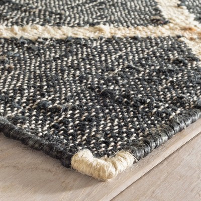 Kali Black Diamond Handwoven Cotton-Synthetic Rug 24''x36''