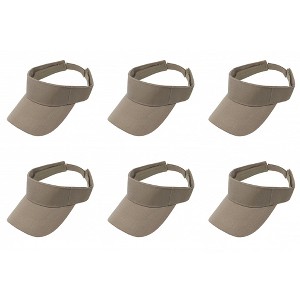 6 Pack Adjustable Sun Visors Great for Sports Travel or Workouts - 1 of 4