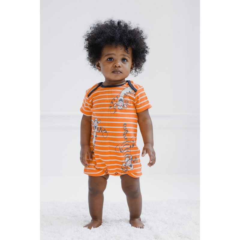 Disney Winnie the Pooh Mickey Mouse Tigger Baby 2 Pack Henley Rompers Newborn to Toddler, 2 of 8