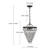 3-Light Bronze Crystal Dimmable Tiered Chandelier - 3 of 4