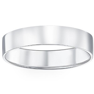 Pompeii3 950 Platinum 5mm Flat Comfort Fit Wedding Band Ring - 1 of 4