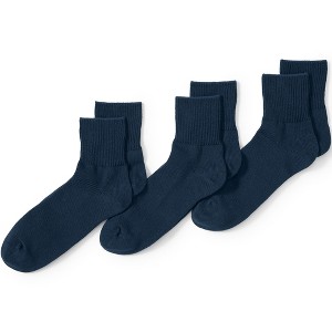 Lands' End Men's Rib Quarter Socks 3 Pack - 1 of 2