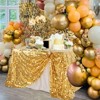 Wikineon Gold Sequin Tablecloth Party Glitter Table Cloth Big Payette 50x102 Inches Table Overlays for Wedding Outdoor Anniversary Holiday Decoration - 4 of 4