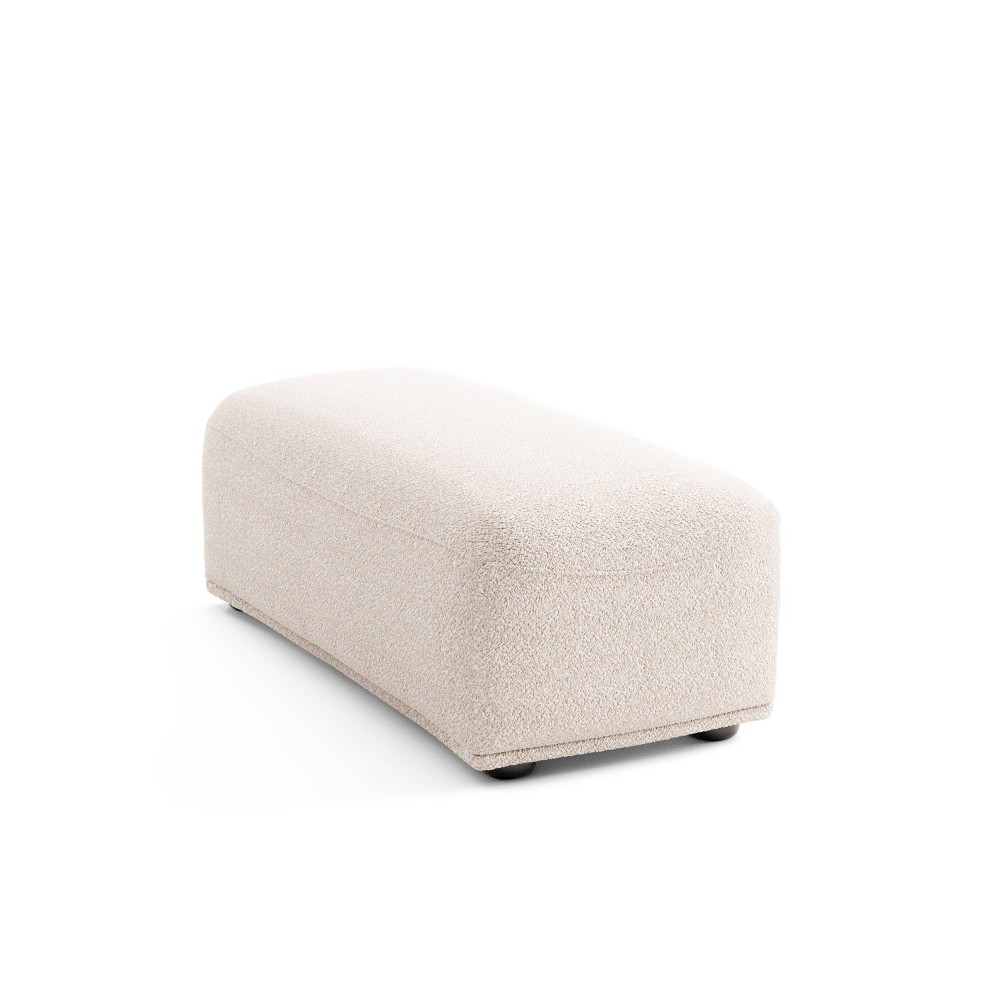 Photos - Garden Furniture HOMES: Inside + Out Povoa Modern Modular Rectangle Ottoman Beige Boucle