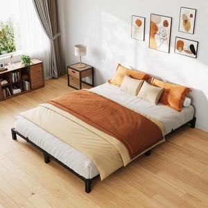 Twin Full Queen King Size Metal Bed Frame, 6/8/10/14 Inch High Platform with Iron Slats, No Box Spring Needed, Heavy Duty Support Up to 800 lbs - 1 of 4