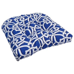 Blazing Needles, 19-inch U-Shaped Spun Polyester Outdoor Tufted Dining Chair Cushion - 1 of 2