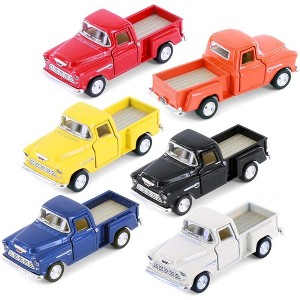 KiNSMART 1955 Chevrolet Stepside Pickup Truck, 3 Inch, 1:54 Scale, Die Cast Metal Model Toy Trucks, 6-Pack - 1 of 1