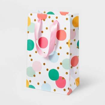Mini Flat Paper Bags in Dark Pink or Blue Polka Dots, Made by Heiko Japan,  Gift Packaging, Party Favor Bags, Small Paper Bags, Printed Bags. 