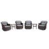 Buenhomino 6-Piece Outdoor Wicker Swivel Rocker Chair Set with 4 Chairs & 2 Tables, All-Weather PE Rattan Glider Chairs with Cushions for Patio - 3 of 4
