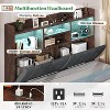 AMERLIFE LED Bed with 4 Storage Drawers, Bookcase Headboard and Charging Station - 4 of 4